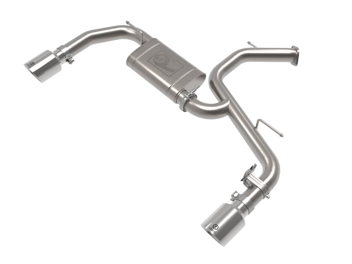 aFe Power Takeda 3 IN 304 Stainless Steel Axle-Back Exhaust System w/ Polished Tip — Hyundai Elantra N 22-26 L4-2.0L (t) — 49-37027-P