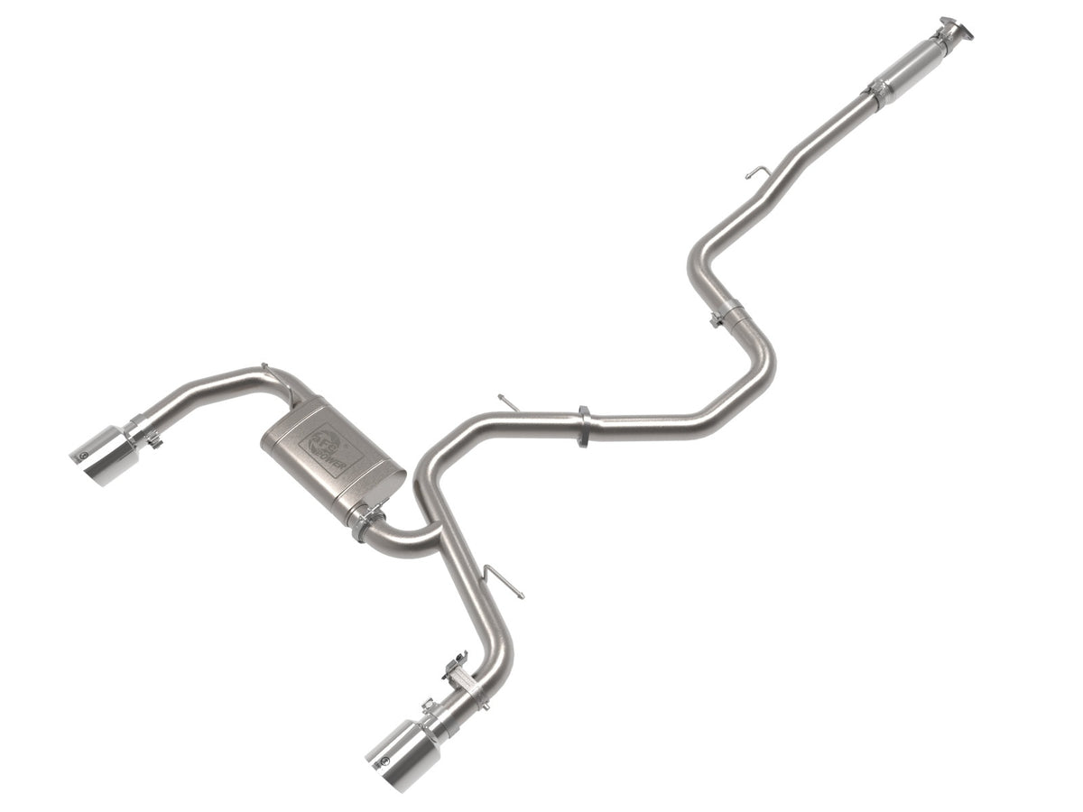 aFe Power Takeda 3 IN 304 Stainless Steel Cat-Back Exhaust System w/ Polished Tip — Hyundai Elantra N 22-26 L4-2.0L (t) — 49-37028-P