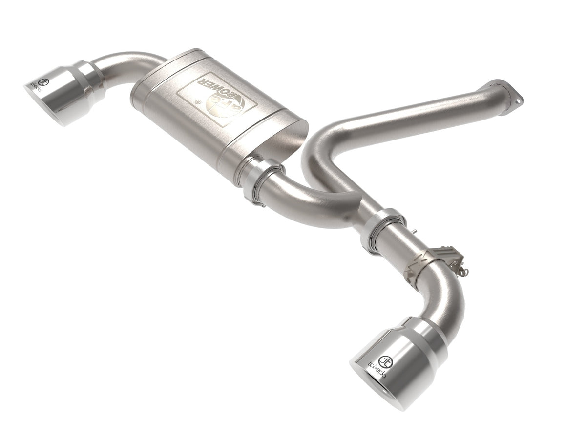 aFe Power Takeda 3 IN 304 Stainless Steel Axle-Back Exhaust System w/ Polished Tip — Hyundai Kona N 22-23 L4-2.0L (t) — 49-37032-P