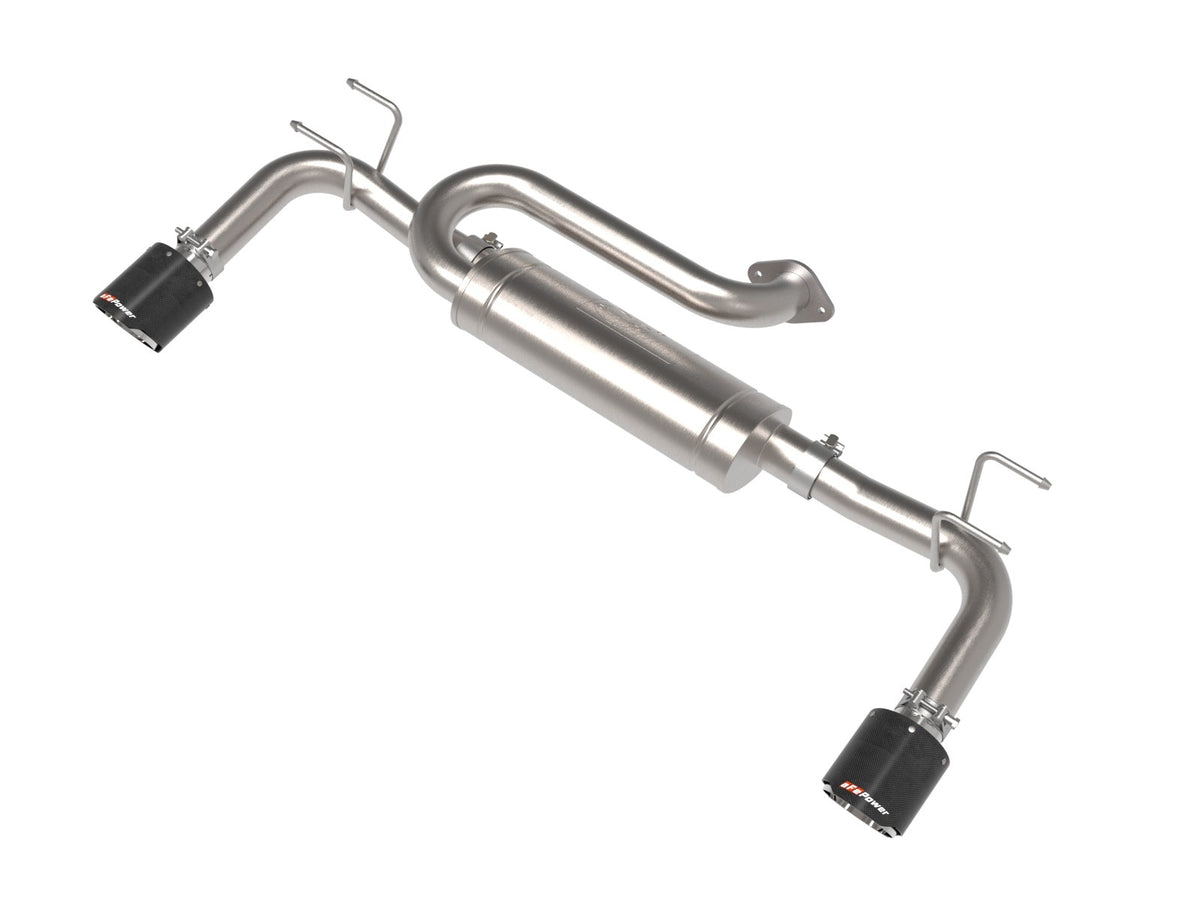 aFe Power Takeda 2-1/2 IN 304 Stainless Steel Axle-Back Exhaust System w/ Carbon Fiber Tip — Mazda CX-50 23-26 L4-2.5L/2.5L (t) — 49-37036-C