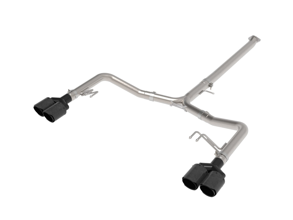aFe Power Takeda 3 IN to 2-1/2 IN 304 Stainless Steel Axle-Back Exhaust System w/ Carbon Fiber Tip — Kia K5 GT 21-24 L4-2.5L (t) — 49-37043-C