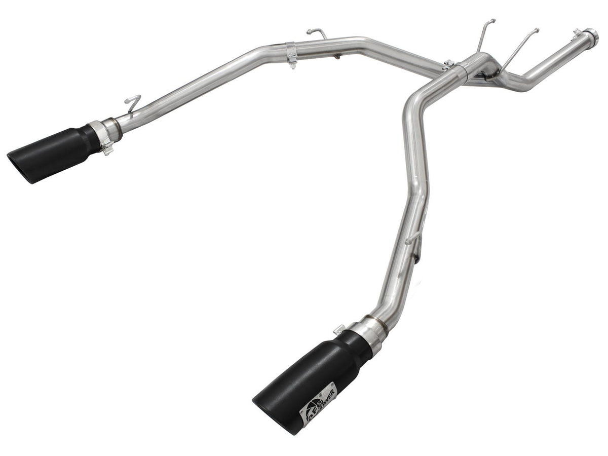 aFe Power Large Bore-HD 2-1/2 IN 409 Stainless Steel DPF-Back Exhaust System — RAM 1500 EcoDiesel 14-19 V6-3.0L (td) — 49-42041-B