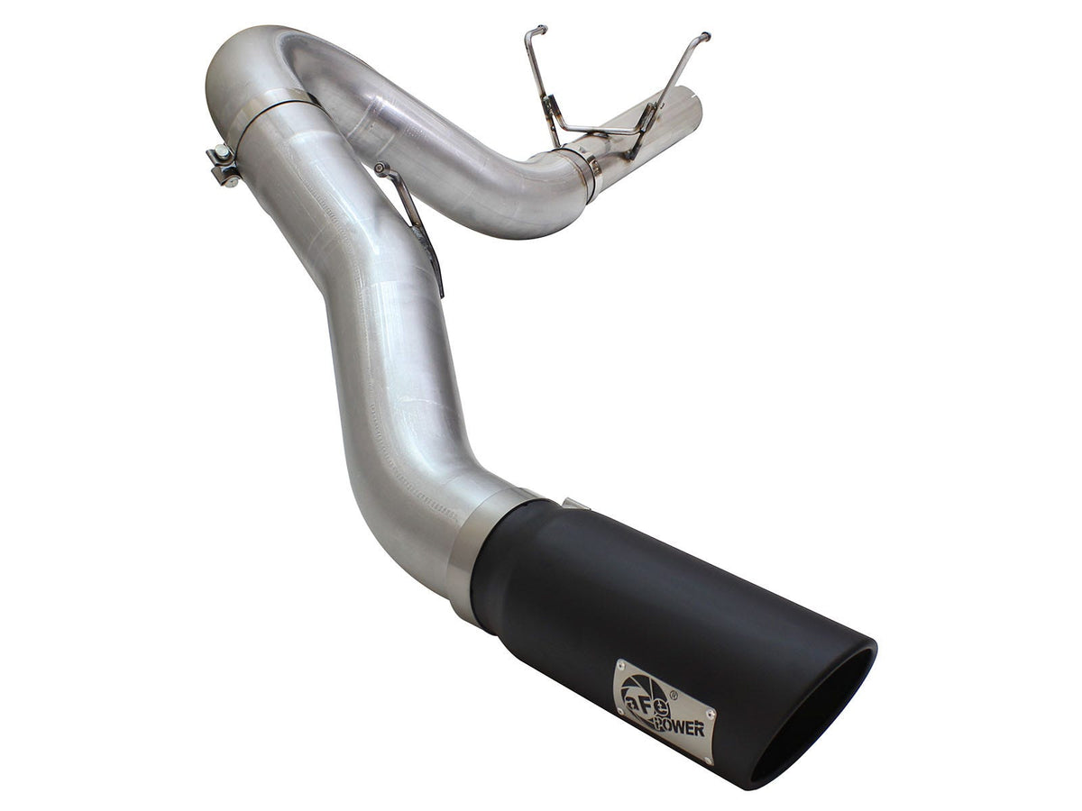 aFe Power Large Bore-HD 5 IN 409 Stainless Steel DPF-Back Exhaust System — Dodge RAM Diesel Trucks 13-18 L6-6.7L (td) — 49-42051-1B
