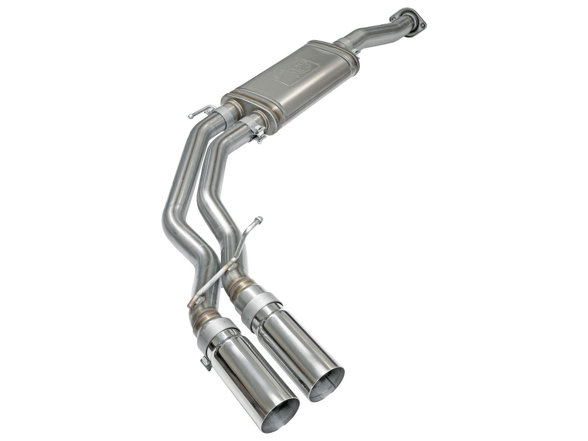 aFe Power Rebel Series 3 IN to 2-1/2 IN 409 Stainless Steel Cat-Back Exhaust System — Ford F-150 15-20 V6-2.7L (tt)/V6-3.5L (tt)/V8-5.0L — 49-43081-P