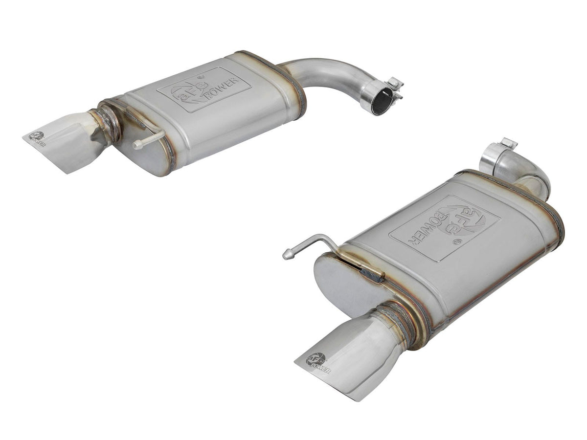 aFe Power MACH Force-Xp 2-1/2 IN 409 Stainless Steel Axle-Back Exhaust System — Ford Mustang 15-23 L4-2.3L (t)/V6-3.7L — 49-43085-P