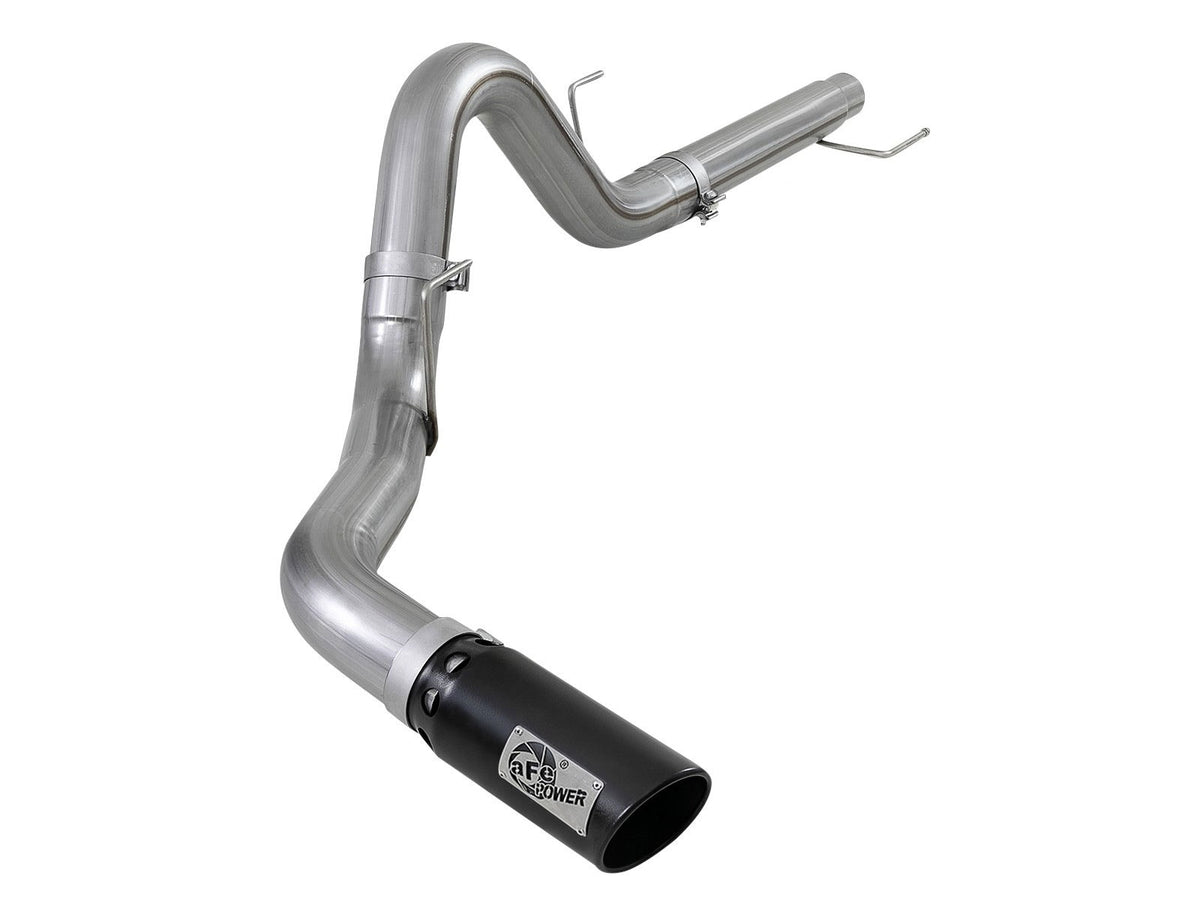 aFe Power Large Bore-HD 4 IN 409 Stainless Steel DPF-Back Exhaust System w/ Black Tip — Ford F-150 18-20 V6-3.0L (td) — 49-43106-B