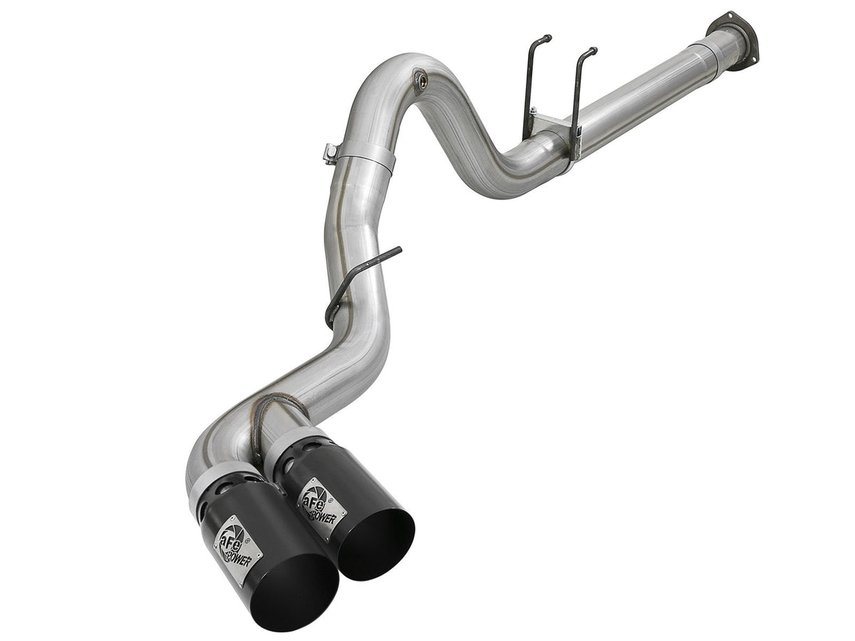 aFe Power Rebel XD Series 4 IN 409 Stainless Steel DPF-Back Exhaust System — Ford Diesel Trucks 11-14 V8-6.7L (td) — 49-43121-B