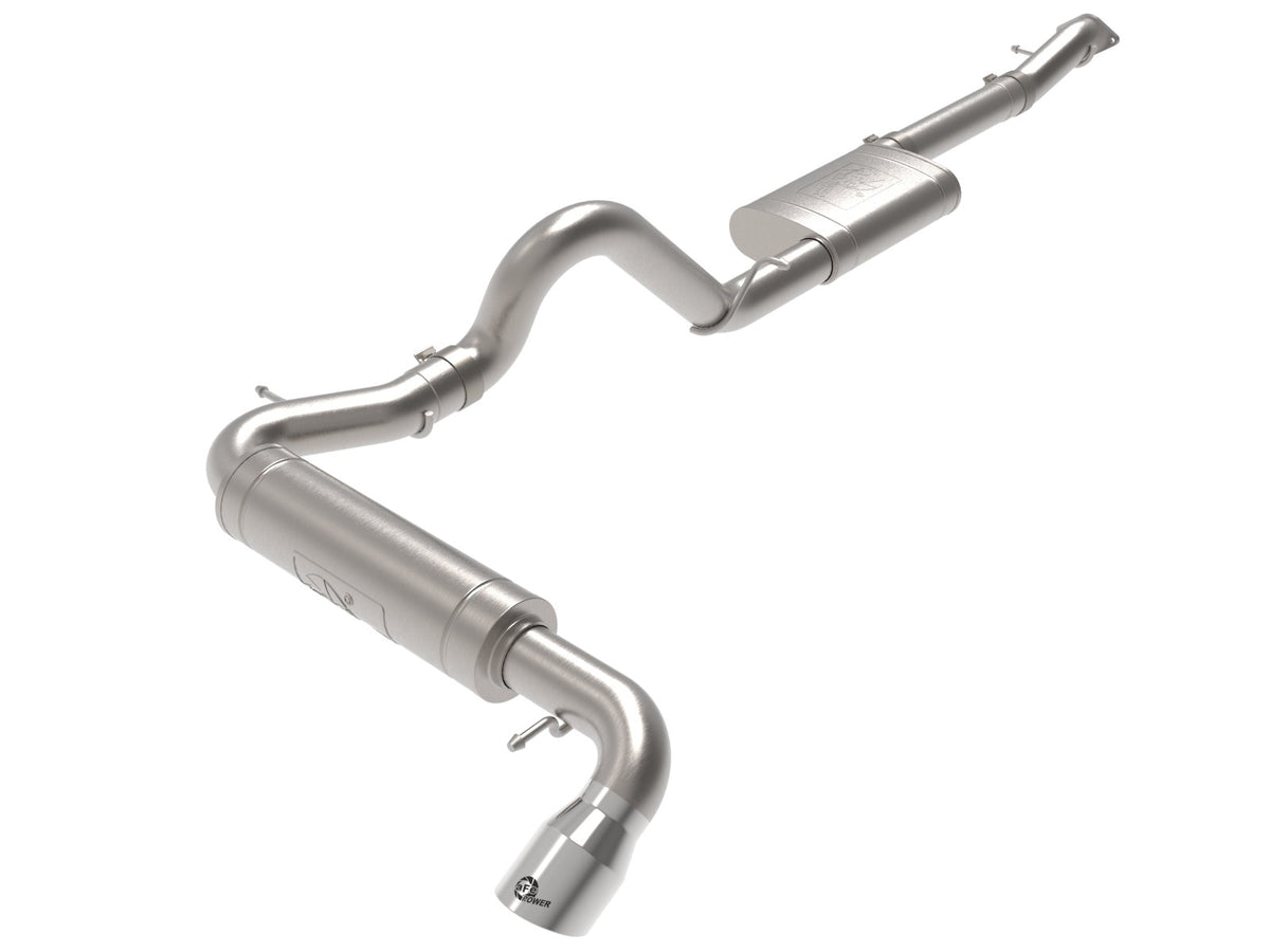 aFe Power Apollo GT Series 3 IN 409 Stainless Steel Cat-Back Exhaust System w/ Polished Tip — Ford Bronco 21-26 L4-2.3L (t)/V6-2.7L (tt) — 49-43136-P