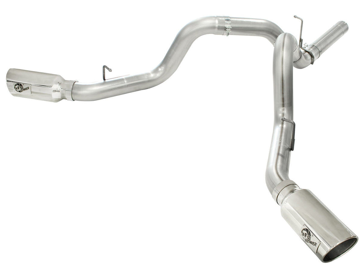 aFe Power Large Bore-HD 4 IN 409 Stainless Steel DPF-Back Exhaust System — GM Diesel Trucks 11-16 V8-6.6L (td) LML — 49-44043-P