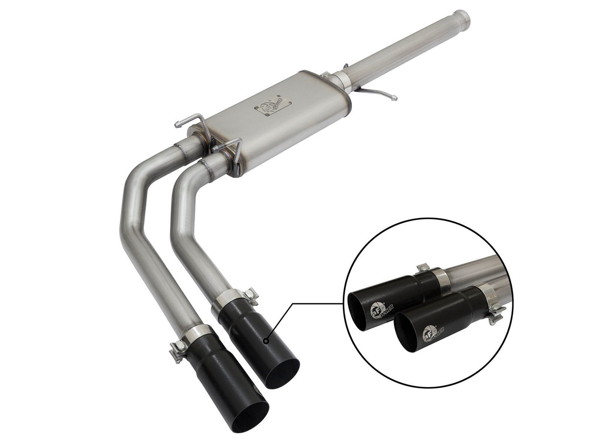 aFe Power Rebel Series 3 IN to 2-1/2 IN 409 Stainless Steel Cat-Back Exhaust System — GM Silverado/Sierra 1500 09-18 / Silverado LD/Sierra Limited 2019 V6-4.3/V8-4.8/5.3L — 49-44062-B