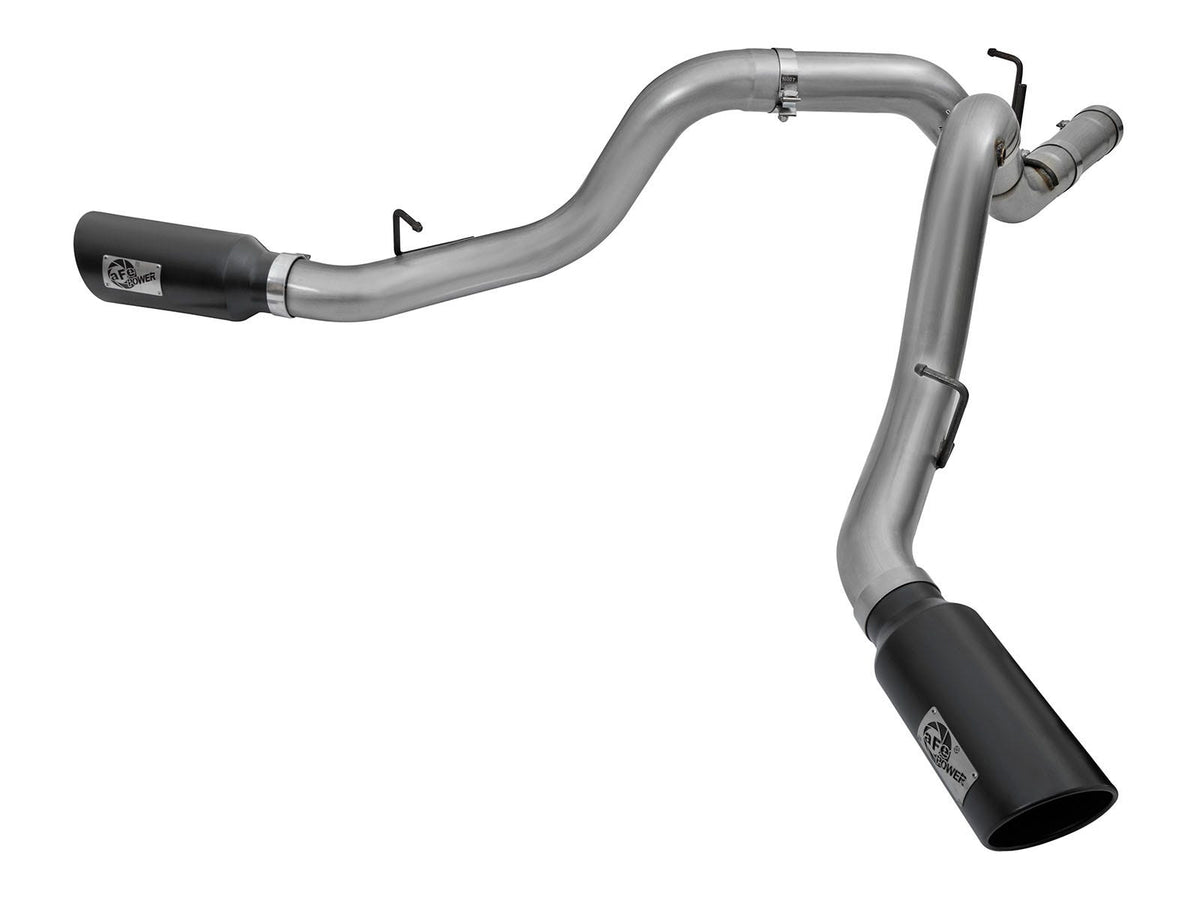 aFe Power Large Bore-HD 4 IN 409 Stainless Steel DPF-Back Exhaust System — GM Diesel Trucks 2016 V8-6.6L (td) LML — 49-44080-B