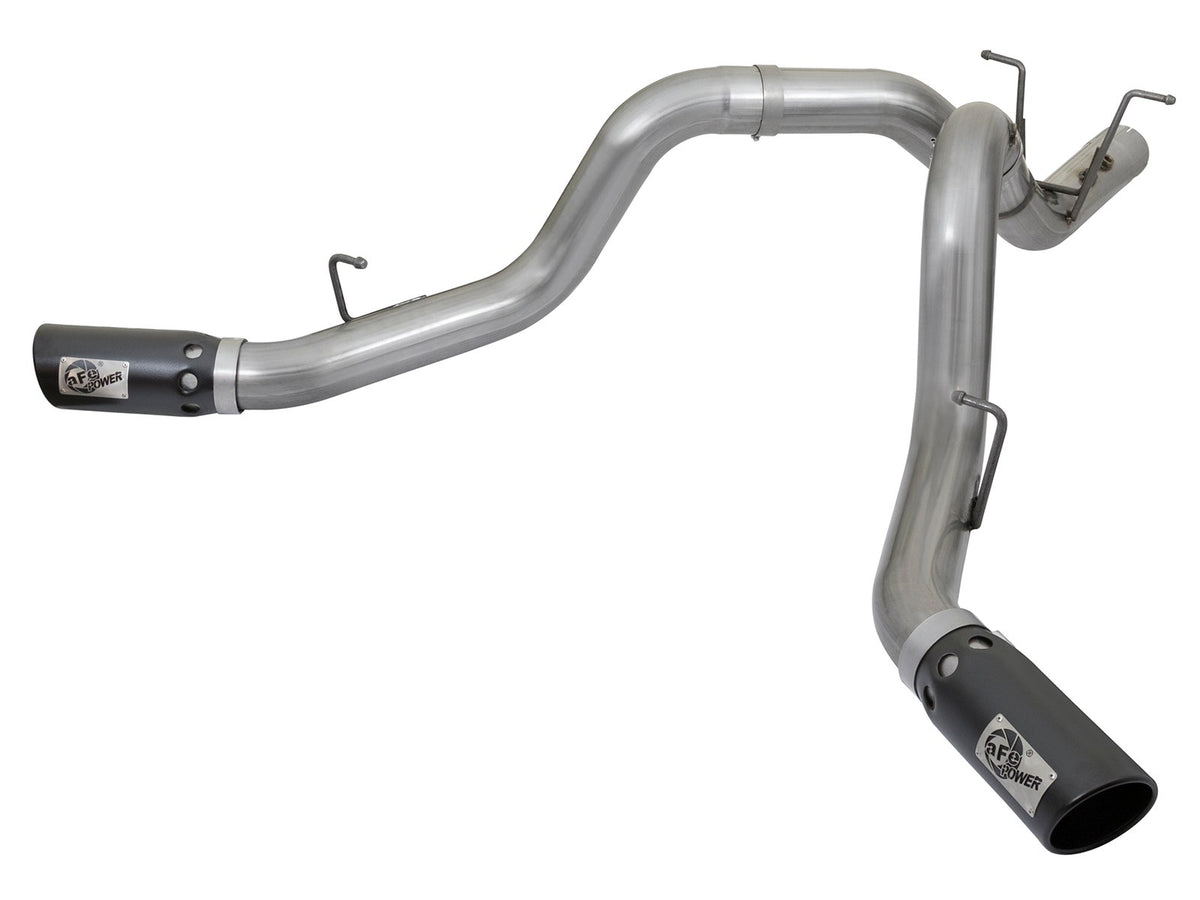 aFe Power Large Bore-HD 4 IN 409 Stainless Steel DPF-Back Exhaust System — GM Diesel Trucks 17-19 V8-6.6L (td) L5P — 49-44086-B
