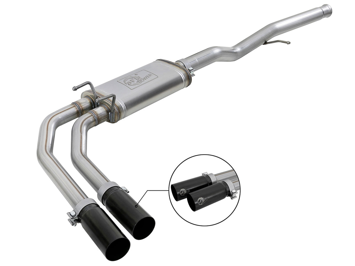 aFe Power Rebel Series 3 IN to 2-1/2 IN 409 Stainless Steel Cat-Back Exhaust System — GM Silverado/Sierra 1500 09-18 / Silverado LD/Sierra Limited 2019 V6-4.3/V8-4.8/5.3L — 49-44098-B