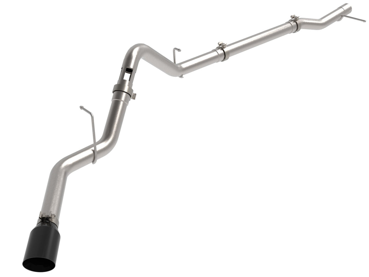 aFe Power Large Bore-HD 3 IN 409 Stainless Steel DPF-Back Exhaust System w/ Black Tip — GM Trucks 23-26 L6-3.0L (td) LZ0 — 49-44144-B