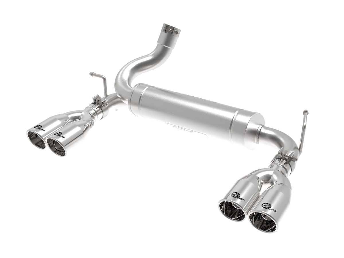aFe Power Rebel Series 2-1/2 IN 409 Stainless Steel Axle-Back Exhaust System — Jeep Wrangler (JK) 07-18 V6-3.6/3.8L — 49-48086-P