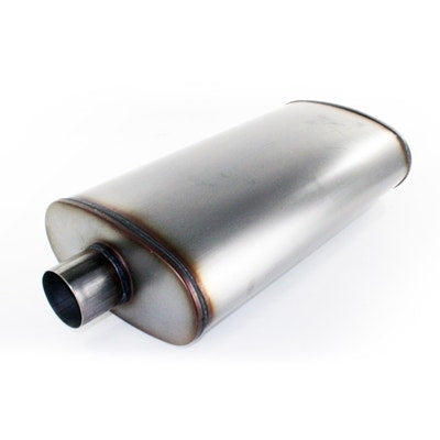 aFe Power MACH Force-Xp 3 IN 409 Stainless Steel Muffler — (3 IN ID Center/Center x 5 IN Dia. x 11 IN L - Round Body) — 49-91010