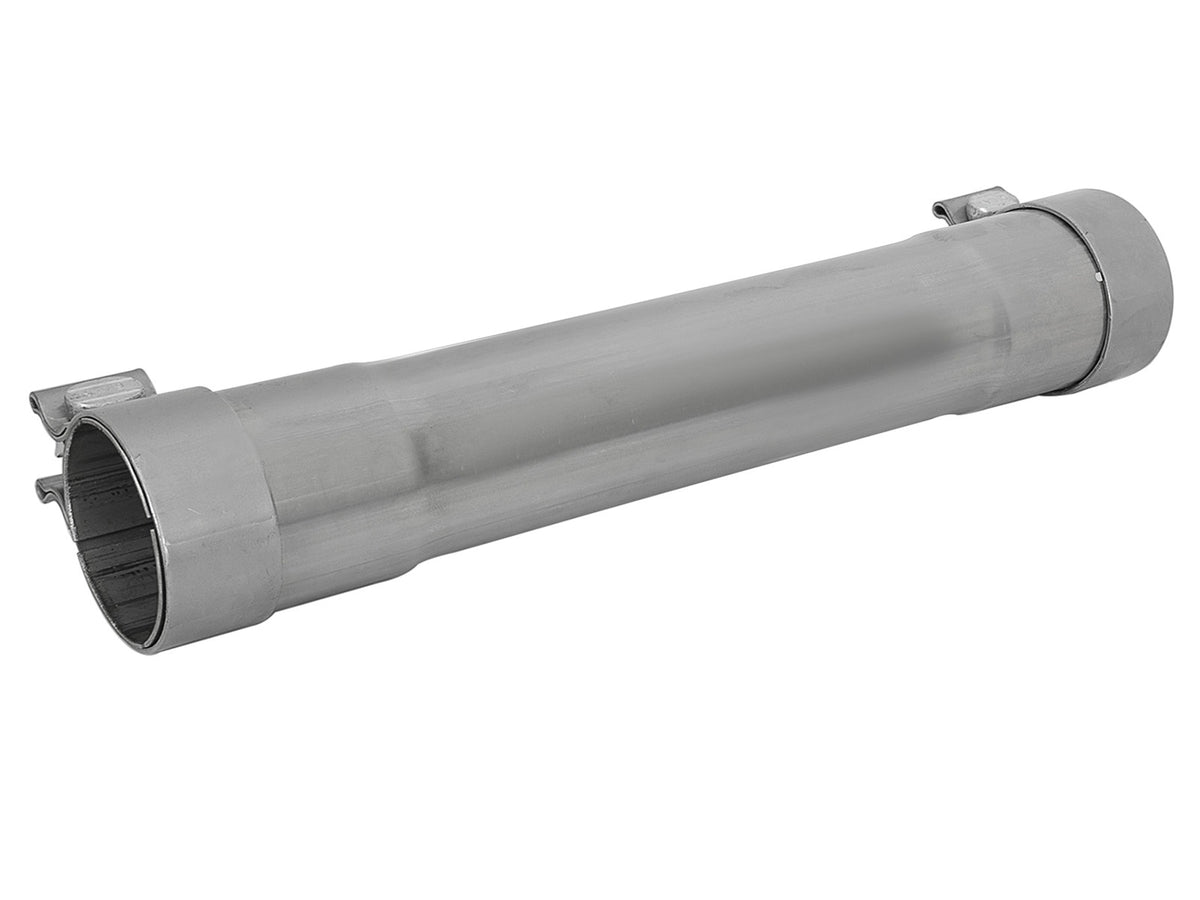aFe Power MACH Force-Xp 3 IN 304 Stainless Steel Resonator Delete Pipe — 3 IN Inlet/Outlet x 3 IN Dia. x 16 IN Overall Length w/ Clamps — 49M10007
