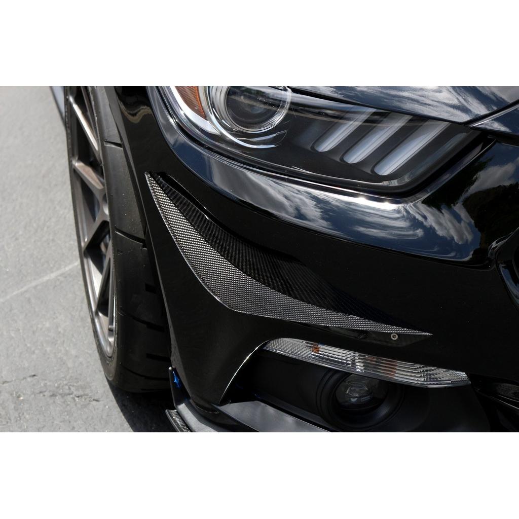 Carbon Fiber Front Bumper Canards- 2015-2017 Ford S550 Mustang