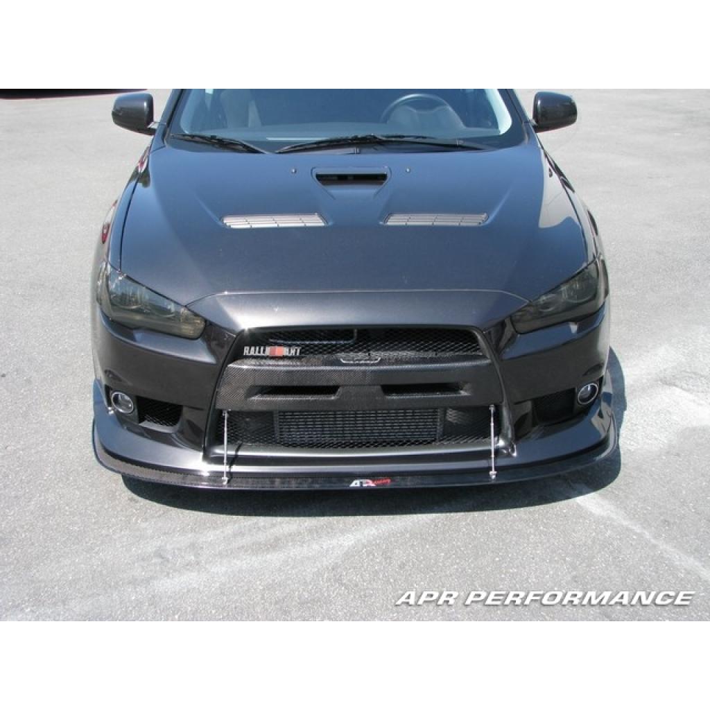 Carbon Fiber Front Wind Splitter - 2008-2016 Mitsubishi Evolution X with OEM lip