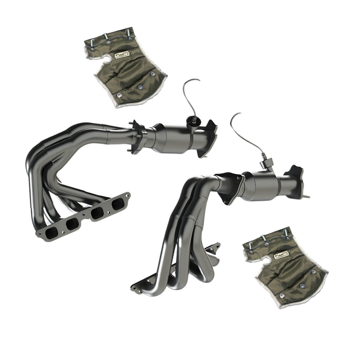 Kooks 1-7/8" x 2" Tri-Y Headers, 5" Ultra GREEN Conns. & Heat Blankets. 22+ Z06. — 2181HY30B