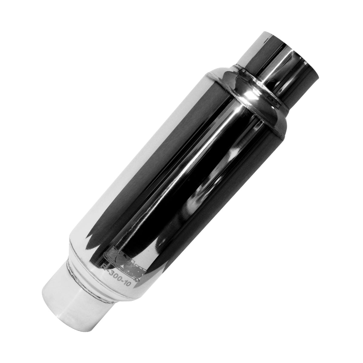 Kooks 3-1/2” Round Muffler 10” Long Body. Polished Stainless Steel. — R35-35-10