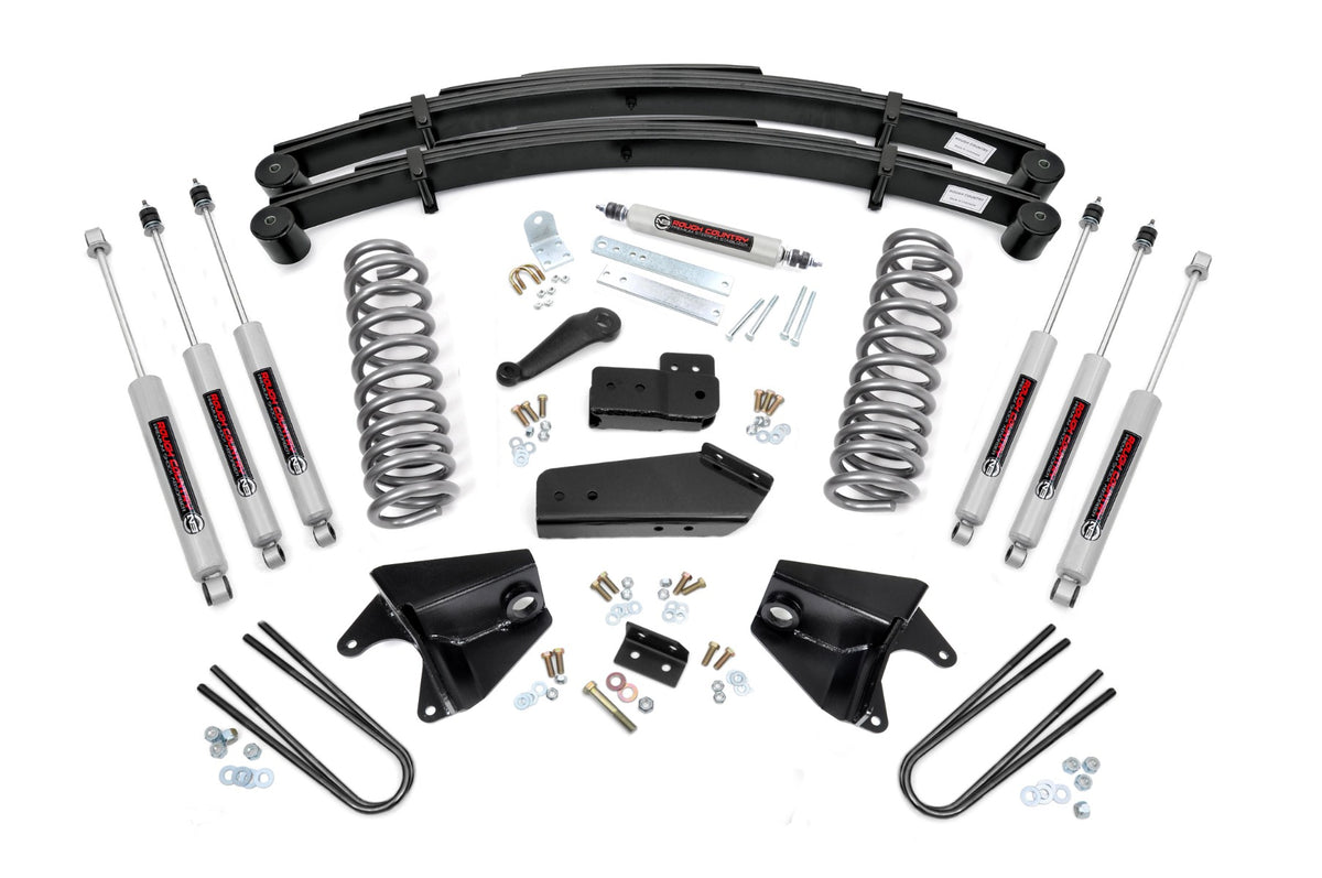 Rough Country 4 Inch Lift Kit | Quad Front Shocks | Ford Bronco 4WD (1980-1996)