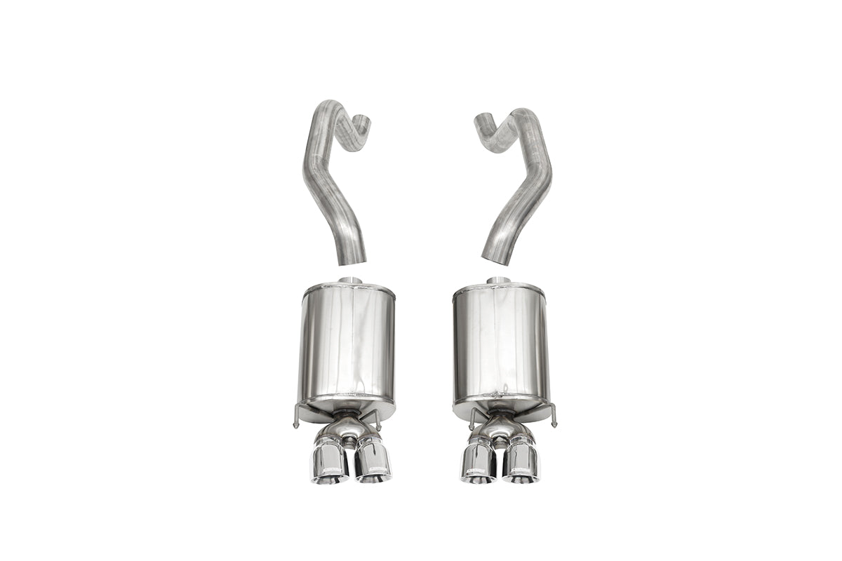 CORSA Xtreme, Sport 2.5 in Axle-Back 3.5 in Twin Tips for 2008 Chevrolet Corvette C6 6.2L V8 - Manual Transmission (14469)