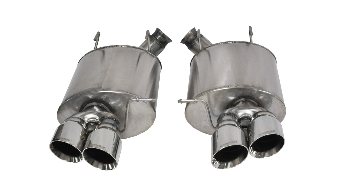 CORSA Sport 3.0 in Axle-Back 4.0 in Twin Tips for 2013-2014 Ford Mustang Shelby GT500 5.8L V8 (14321)