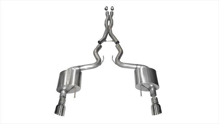 CORSA Xtreme, Sport 3.0 in Cat-Back 4.5 in Single Tips for 2015-2017 Ford Mustang GT 5.0L V8 - Fastback (14328)