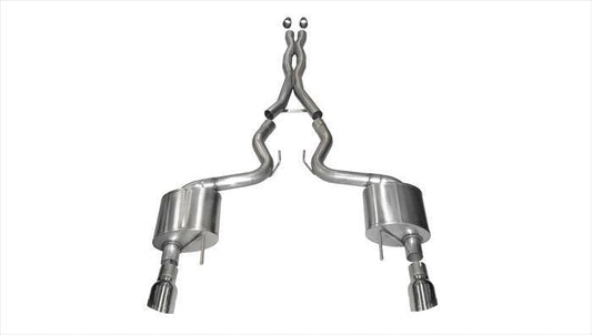 CORSA Xtreme, Sport 3.0 in Cat-Back 4.5 in Single Tips for 2015-2017 Ford Mustang GT 5.0L V8 - Fastback (14328)