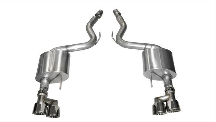 CORSA Sport 3.0 in Axle-Back 4.0 in Twin Tips for 2015-2017 Ford Mustang GT 5.0L V8 - Fastback (14334)