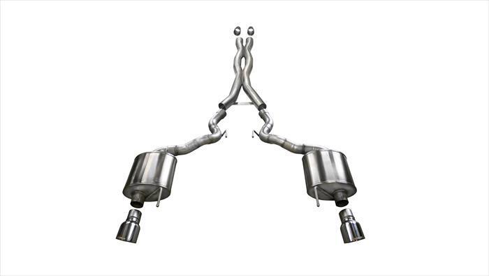 CORSA Xtreme, Sport 2.75 in Cat-Back 4.5 in Single Tips for 2015-2017 Ford Mustang GT 5.0L V8 - Convertible (14342)