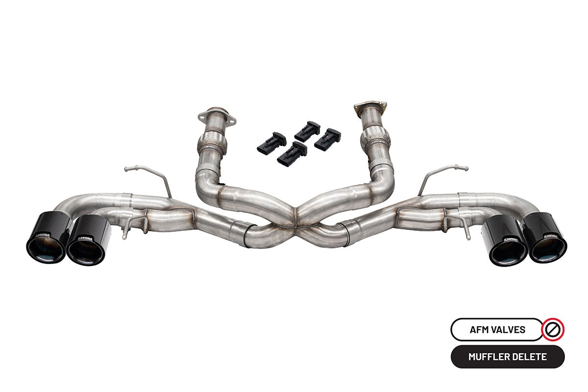 CORSA 3.0 in Cat-Back 4.5 in Carbon Fiber Tips for 2020-2024 Chevrolet Corvette C8 6.2L V8 - Coupe (Without Factory NPP) (21102CF)