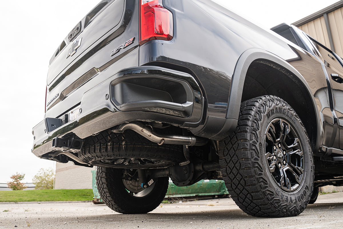 CORSA Sport 3.0 in Cat-Back DRE Turndown for 2024-2025 Chevrolet Silverado ZR2 1500 6.2L V8 - Crew Cab/Short Bed 147.5" Wheelbase (21239-1)