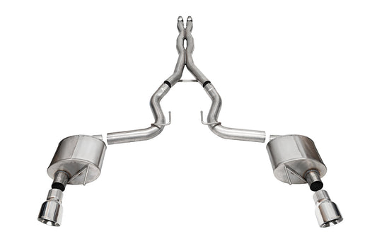 CORSA Xtreme, Sport 3.0 in Cat-Back 4.5 in Slash Tips for 2024 Ford Mustang GT 5.0L V8 - Fastback/Coupe (No Valves) (21250)