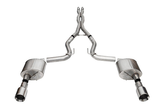 CORSA Xtreme, Sport 3.0 in Cat-Back 4.5 in Straight Tips for 2024 Ford Mustang GT 5.0L V8 - Fastback/Coupe (No Valves) (21251)