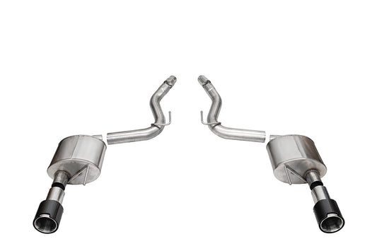CORSA Sport, Touring 3.0 in Axle-Back 4.5 in Carbon Fiber Tips for 2024 Ford Mustang GT 5.0L V8 - Fastback/Coupe (No Valves) (21253CF)