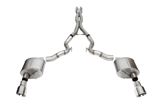 CORSA Xtreme, Sport 3.0 in Cat-Back 4.5 in Slash Tips for 2024 Ford Mustang GT 5.0L V8 - Convertible (No Valves) (21270)