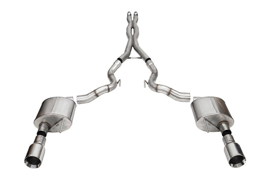 CORSA Xtreme, Sport 3.0 in Cat-Back 4.5 in Straight Tips for 2024 Ford Mustang GT 5.0L V8 - Convertible (No Valves) (21271)