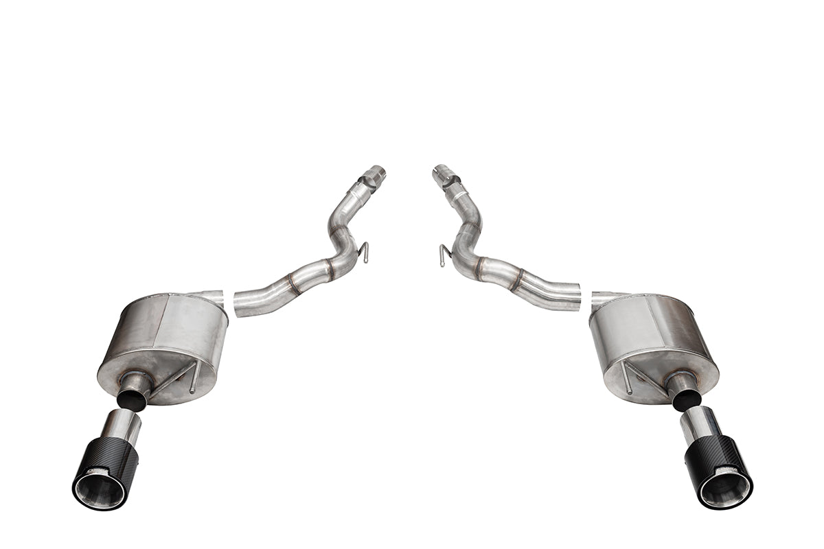 CORSA Sport, Touring 3.0 in Axle-Back 4.5 in Carbon Fiber Tips for 2024 Ford Mustang GT 5.0L V8 - Convertible (No Valves) (21273CF)