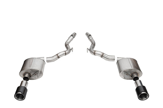 CORSA Sport, Touring 3.0 in Axle-Back 4.5 in Carbon Fiber Tips for 2024 Ford Mustang GT 5.0L V8 - Convertible (No Valves) (21273CF)
