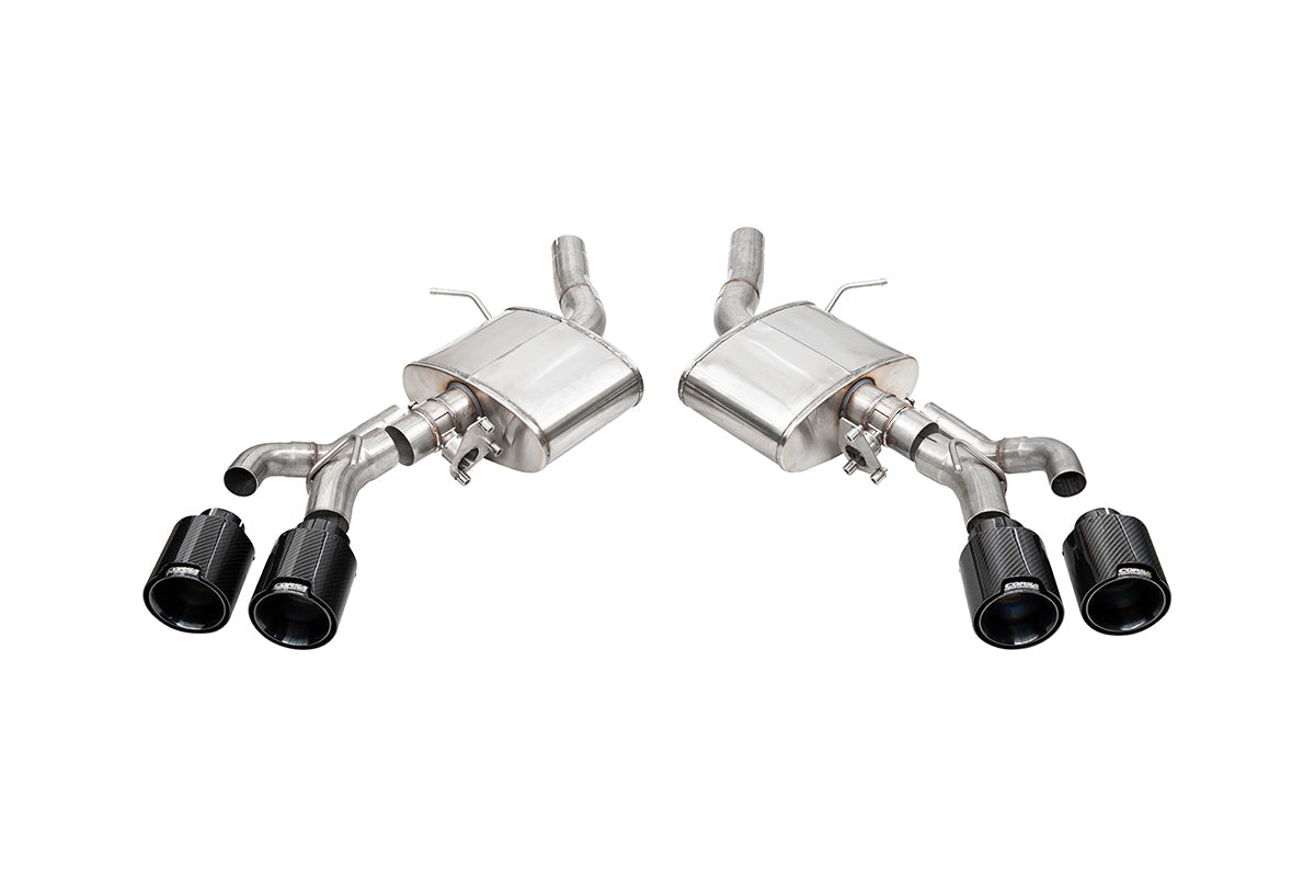 CORSA Sport Valved 3.0 in Axle-Back 4.5 in Carbon Fiber Twin Tips for 2024 Cadillac CT4-V Blackwing 3.6L Twin Turbo V6 (21319CF)
