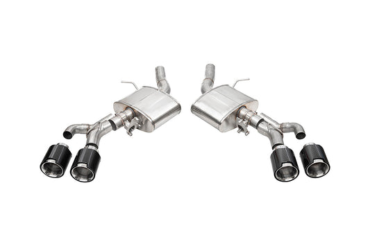 CORSA Sport Valved 3.0 in Axle-Back 4.5 in Carbon Fiber Twin Tips for 2024 Cadillac CT4-V Blackwing 3.6L Twin Turbo V6 (21319CF)