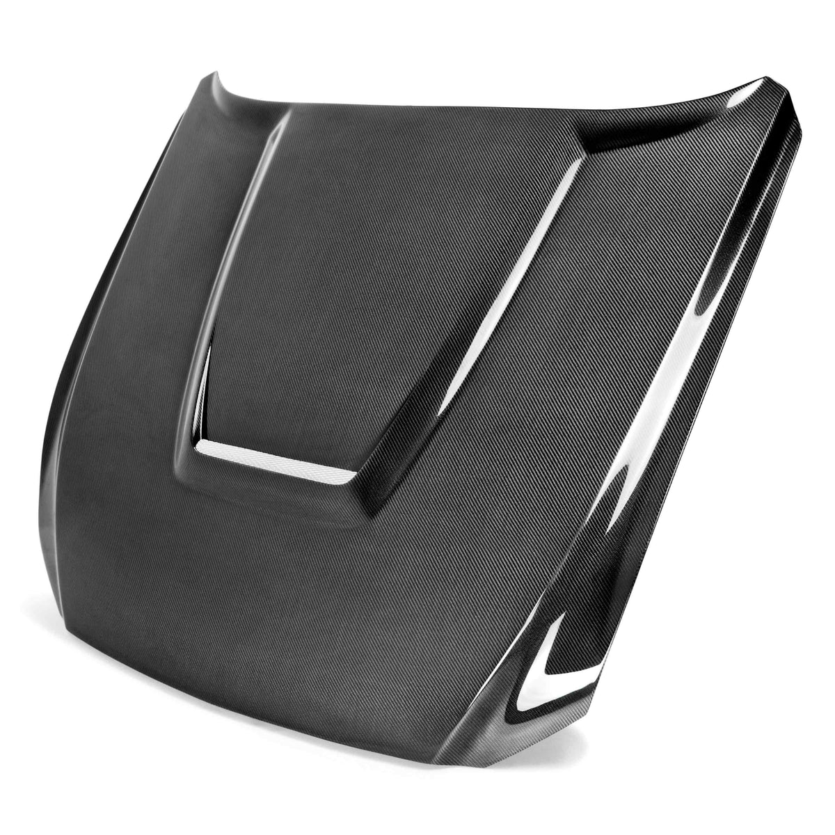 Anderson Composites Type-GR (GT350 Style) double sided carbon fiber hood for 2015-2017 Ford Mustang