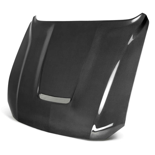 Anderson Composites Type-GR (GT350 Style) double sided carbon fiber hood for 2018-2023 Ford Mustang