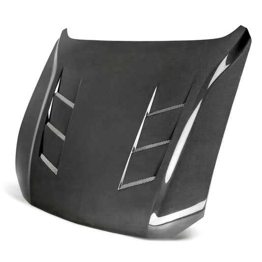 Anderson Composites Type-SA heat extractor double sided carbon fiber hood for 2018-2023 Ford Mustang