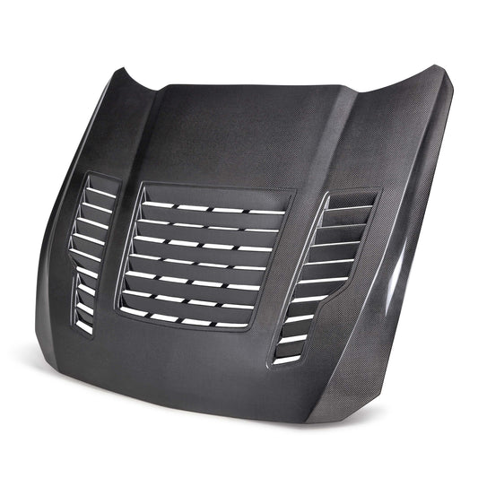 Anderson Composites Type-GT4 double-sided carbon fiber hood for 2024-2026 Ford Mustang