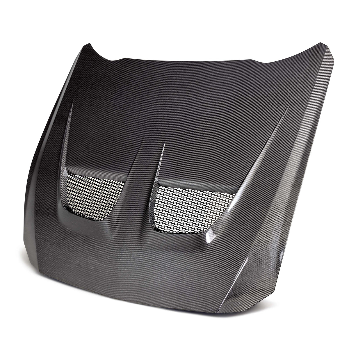 Anderson Composites Type-GTD double-sided carbon fiber hood for 2024-2026 Ford Mustang