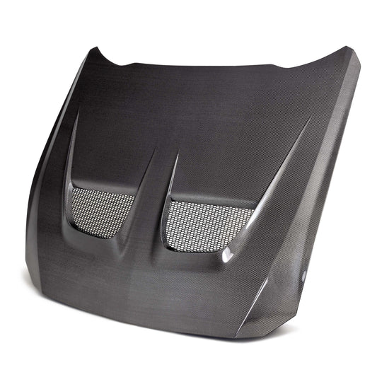 Anderson Composites Type-GTD double-sided carbon fiber hood for 2024-2026 Ford Mustang