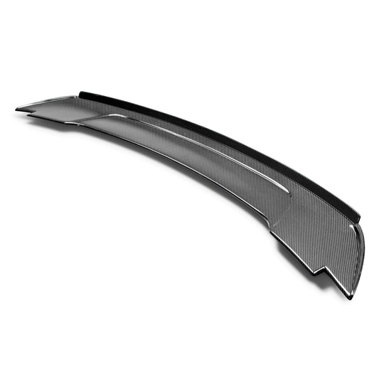 Anderson Composites Type-ST carbon fiber Track Pack style rear spoiler with adjustable wicker bill for 2015-2023 Ford Mustang